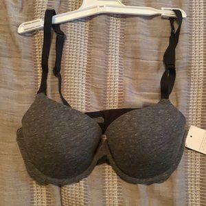 NWT Auden Heather Gray Everyday Demi T-Shirt Bra